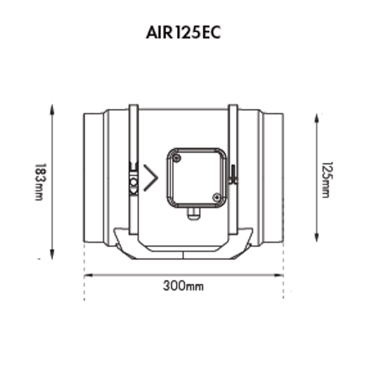 Air kanalvifte EC 100/125mm, 200 m3/h